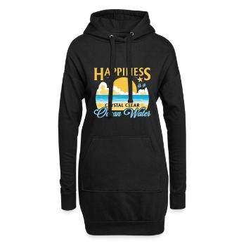 Glück Ist Ein Kristallklares Meerwasser - Strand - Hoodie-Kleid - Schwarz - Vorne