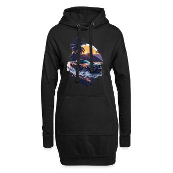Klassischer Sportwagen - Hoodie-Kleid - Schwarz - Vorne