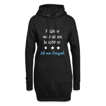 Früher war alles leichter.Ich zum Beispiel.Stern - Hoodie-Kleid - Schwarz - Vorne