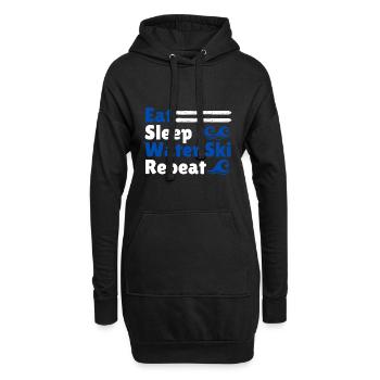 Manger du sommeil Ski nautique Répéter - Sweat-shirt à capuche long Femme - noir - Devant