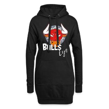 Bullseye, lustiges Dartspielergeschenk mit Bulle - Hoodie-Kleid - Schwarz - Vorne