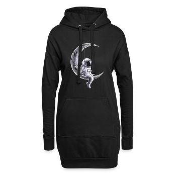 Mondschaukel Astronaut Abenteuer - Hoodie-Kleid - Schwarz - Vorne