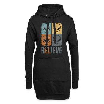 Glaube An Das Unbekannte Weltraum Mysterium - Hoodie-Kleid - Schwarz - Vorne