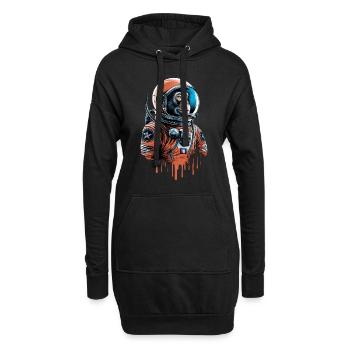 Weltraumaffe Erkundet Das Universum - Hoodie-Kleid - Schwarz - Vorne