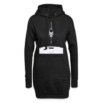 Mondlandung Astronaut Erkundung - Hoodie-Kleid - Schwarz - Vorne