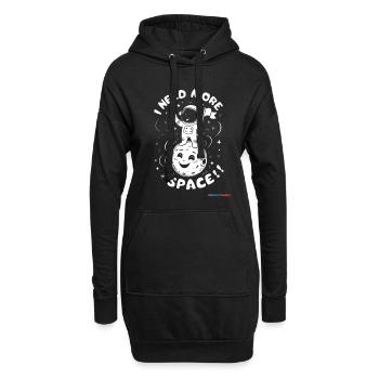 Ich Brauche Mehr Platz Weltraum - Hoodie-Kleid - Schwarz - Vorne