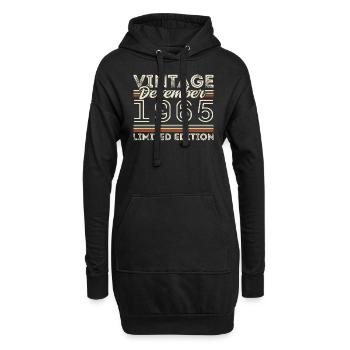 Vintage Décembre 1965 - 60e Anniversaire Décember - Sweat-shirt à capuche long Femme - noir - Devant