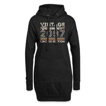 Vintage December 2007 - 18th Anniversary December - Hoodie Dress - black - Front