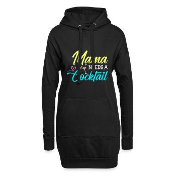 Maman a besoin d’un cocktail - Sweat-shirt à capuche long Femme - noir - Devant