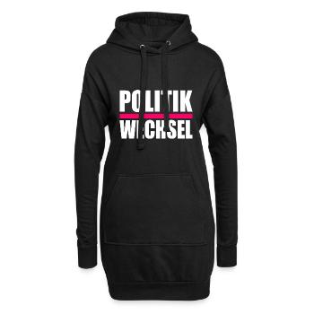 politikwechsel - Hoodie-Kleid - Schwarz - Vorne