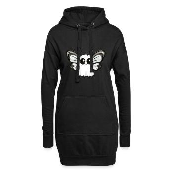 papillon Halloween bande dessinée fantôme - Sweat-shirt à capuche long Femme - noir - Devant