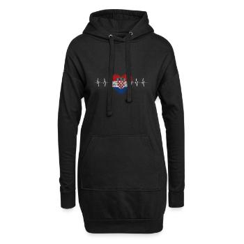 Kroatien Hrvatska Croatia - Hoodie-Kleid - Schwarz - Vorne