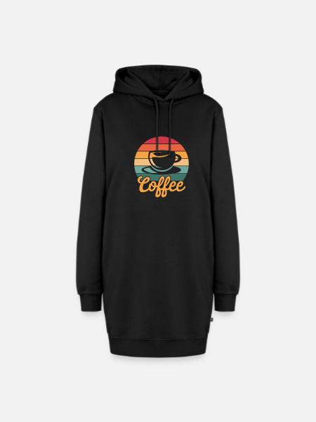 Kaffee Kaffeeliebhaber - Hoodie-Kleid - Schwarz