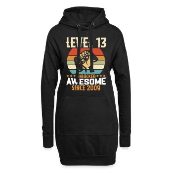 Niveau 13 An Débloqué Gaming Cadeau Anniversaire - Sweat-shirt à capuche long Femme - noir - Devant