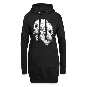 Skull Skull Horror Squelette Halloween Métal - Sweat-shirt à capuche long Femme - noir - Devant