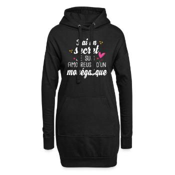 Monégasque Monaco Femme Amoureuse Cadeau Humour - Sweat-shirt à capuche long Femme - noir - Devant