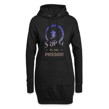 skiing - Hoodie-Kleid - Schwarz - Vorne