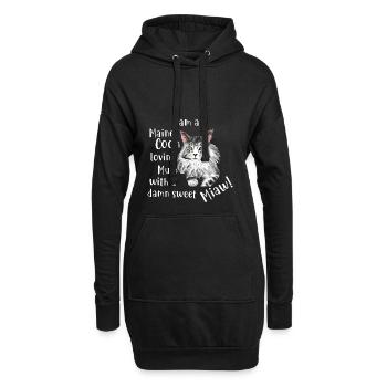 Maine Coon mum Miaw! - Hoodie-Kleid - Schwarz - Vorne