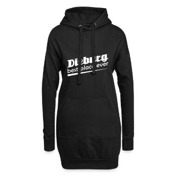 Dieburg - Stadt best place ever - Hoodie-Kleid - Schwarz - Vorne