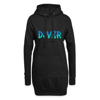 Diver - Hoodie-Kleid - Schwarz - Vorne