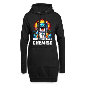 Chat chimiste laboratoire chimie cadeau - Sweat-shirt à capuche long Femme - noir - Devant