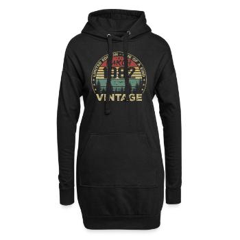 März 1982 - Bestes Geburtstagsgeschenk März 1982 - Hoodie-Kleid - Schwarz - Vorne