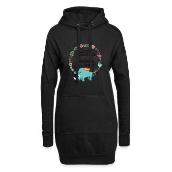 Nashorn Einhorn süß - Hoodie-Kleid - Schwarz - Vorne