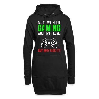 Ein Tag ohne lustiges Spieler T-Shirt zu spielen - Hoodie-Kleid - Schwarz - Vorne
