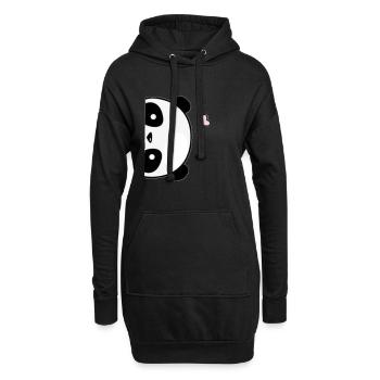 Süße Panda-Liebe - Hoodie-Kleid - Schwarz - Vorne