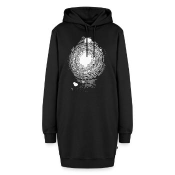 Abstrakt - Hoodie-Kleid - Schwarz - Vorne - AI Model Female 172 light (172cm)