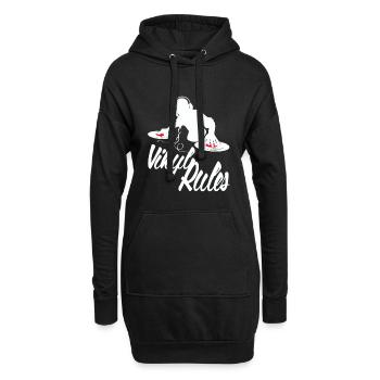 Vinyl Deejay - Hoodie-Kleid - Schwarz - Vorne