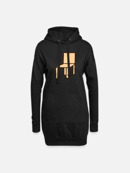 Stuhl - Hoodie-Kleid - Schwarz