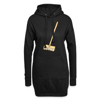 balai - Sweat-shirt à capuche long Femme - noir - Devant