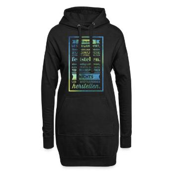 Erst wenn der letzte Landwirt - Hoodie-Kleid - Schwarz - Vorne