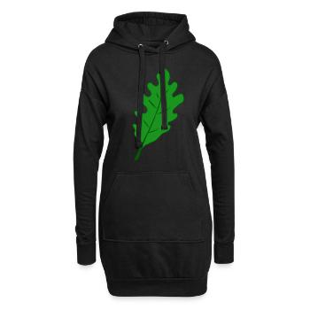 Chêne - Feuille de chêne - Sweat-shirt à capuche long Femme - noir - Devant