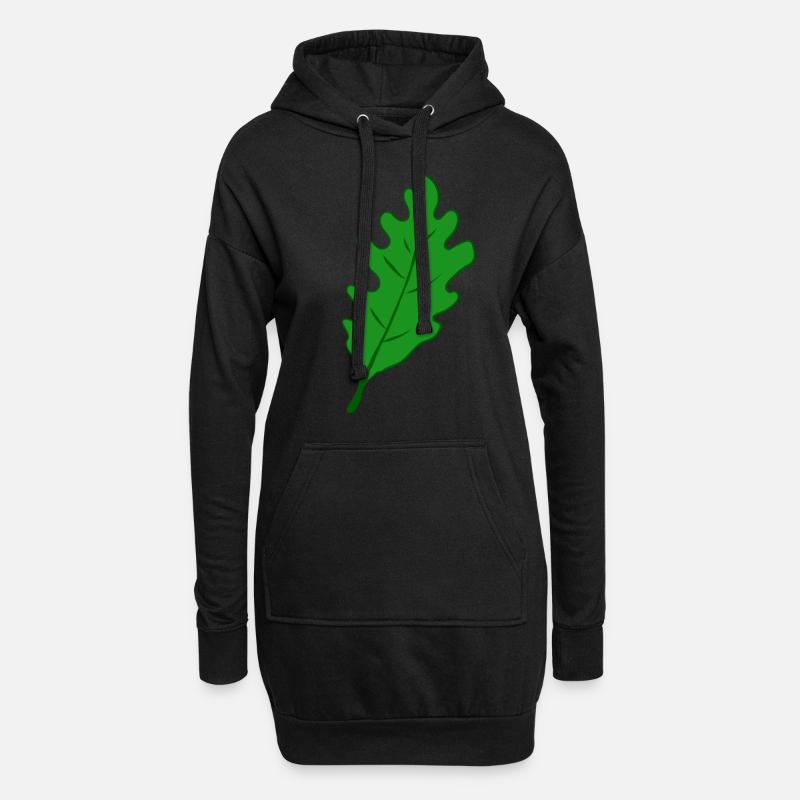 Eiche - Eichenblatt - Hoodie-Kleid - Schwarz