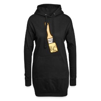 Pinsel - Hoodie-Kleid - Schwarz - Vorne