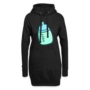 biberon - Sweat-shirt à capuche long Femme - noir - Devant