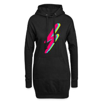 Blitz - Hoodie-Kleid - Schwarz - Vorne