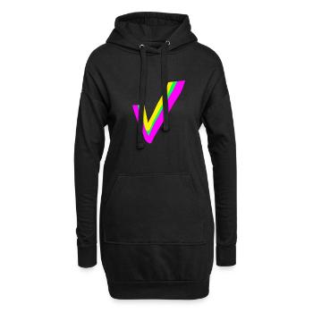Haken Symbol - Hoodie-Kleid - Schwarz - Vorne