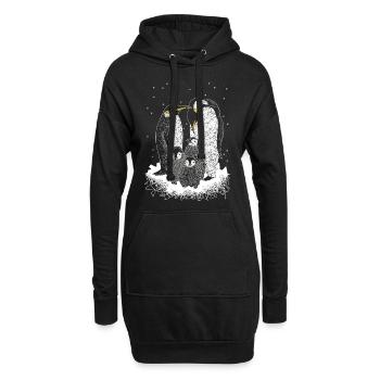 penguins - Hoodie Dress - black - Front