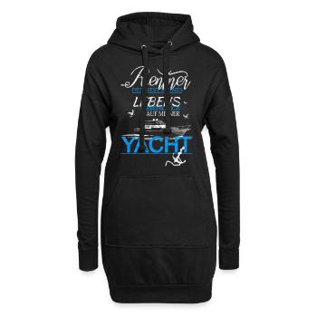 Rentner Leben auf Yacht Boot Spruch Lustig Geschen - Hoodie-Kleid - Schwarz - Vorne