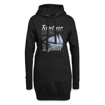 Leben auf Segelbot als Rentner - Hoodie-Kleid - Schwarz - Vorne