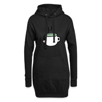 Tee - Hoodie-Kleid - Schwarz - Vorne