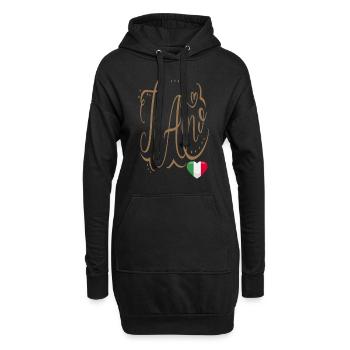 Italie ti Amo - Sweat-shirt à capuche long Femme - noir - Devant