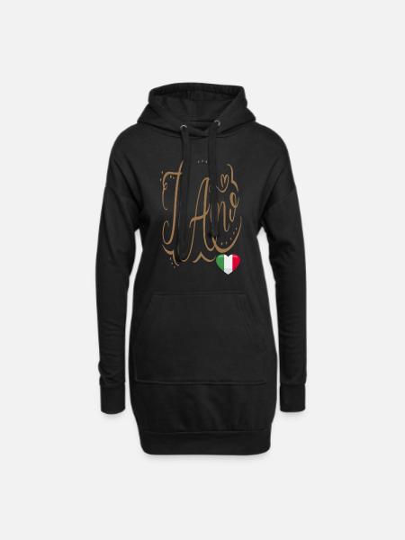 Italy ti Amo - Hoodie Dress - black
