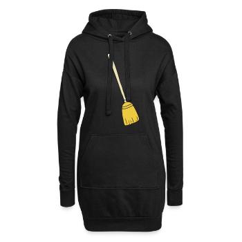 Balai - Sweat-shirt à capuche long Femme - noir - Devant