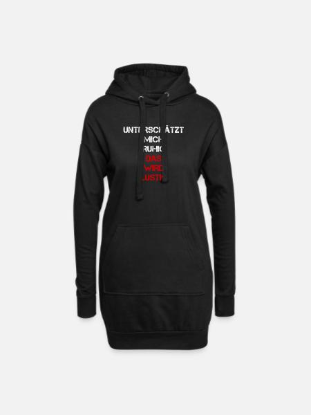 sprüche, lustige sprüche, lustige, humor, spruch, - Hoodie-Kleid - Schwarz