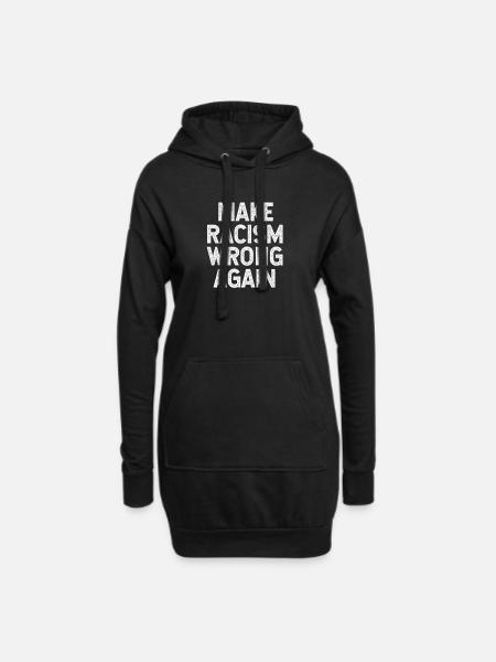 Rassismus Antirassismus Faschismus Menschenrechte - Hoodie-Kleid - Schwarz