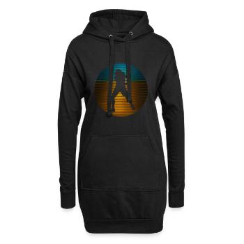 tennisspieler - Hoodie-Kleid - Schwarz - Vorne